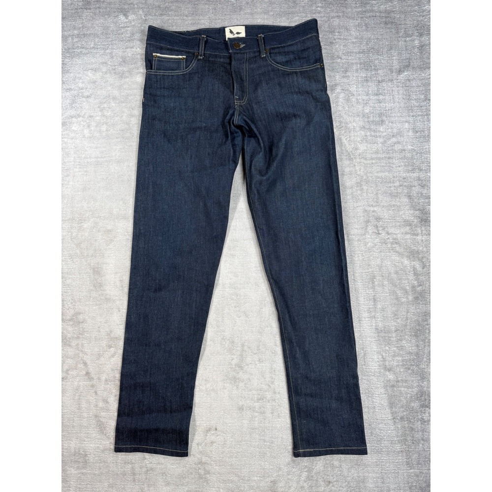 Williams Jeans Mens 33x32 Dark Blue Denim Selvedge Straight Leg Made In Canada
